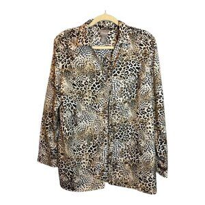 Chico's Blouse Women's Size Large Animal Print Cheetah Chicos 2